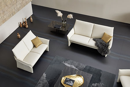 Une ligne et un dossier agréables : le canapé design Tangram 9065 de chez himolla